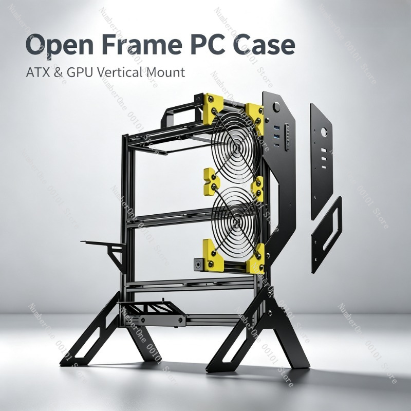 Aluminum Open Frame Test Bench Water Cooling - Kendin Yap Açık Çerçeveli Alüminyum PC